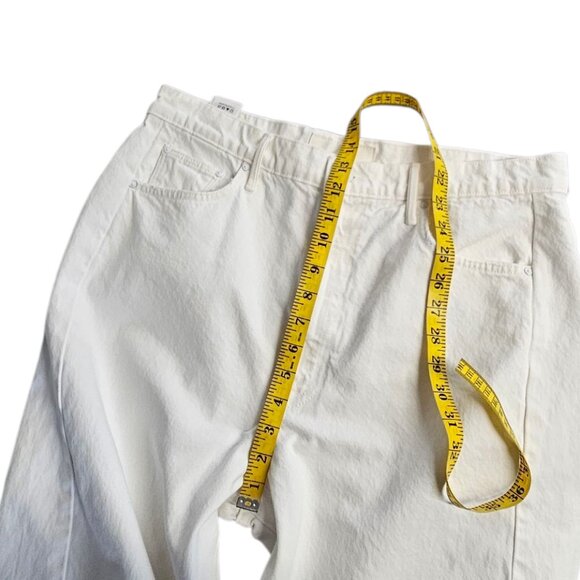 MOTHER Superior The Full Pipe Ankle Jeans in Picket Fence White, High Rise, 32 - Picture 8 of 13